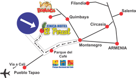 Ubicación Finca El Percal - Quindío